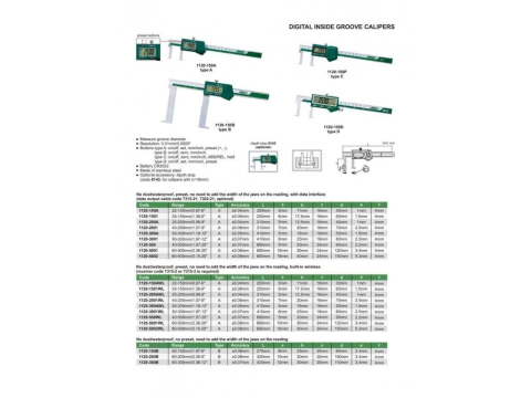Subler digital pentru caneluri si orificii interioare INSIZE 150mm, rezolutie 0.01mm, precizie ±0.04mm [1]