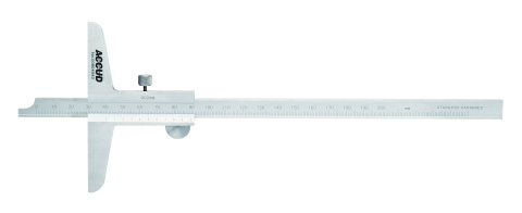Sublere - Subler mecanic de adancime ACCUD 0–200 mm, diviziune 0.02 mm, precizie 0.03 mm, monobloc