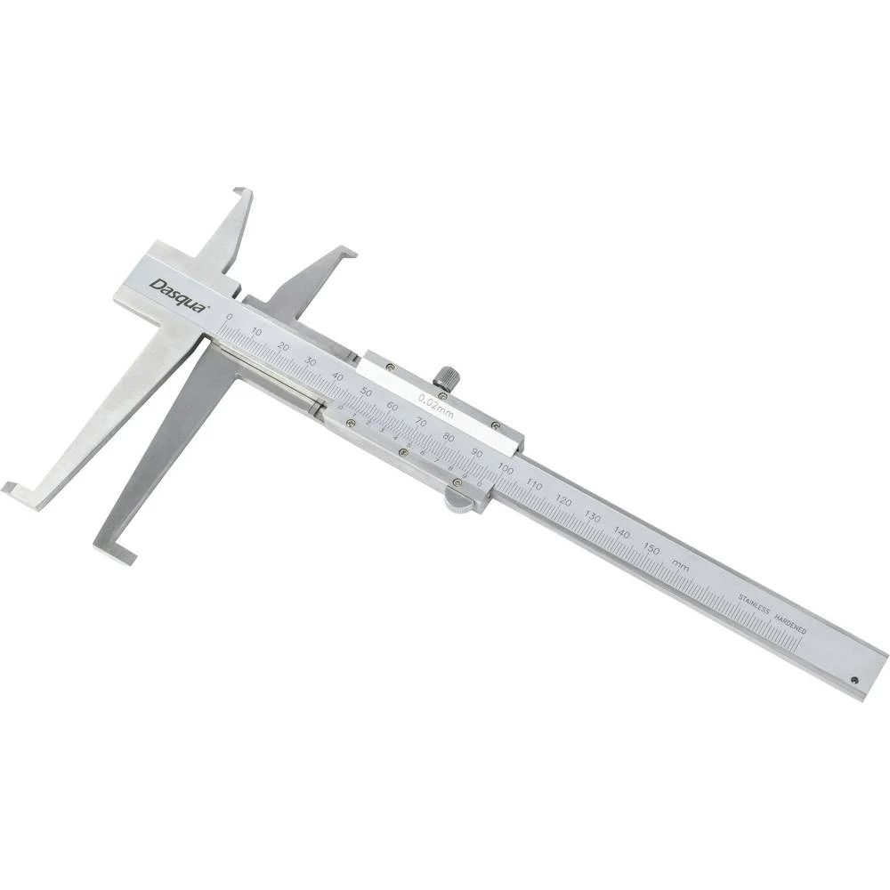 Sublere mecanice - Subler mecanic interior Dasqua 9–150mm, rezolutie 0,02mm, falci duble pentru caneluri, inox