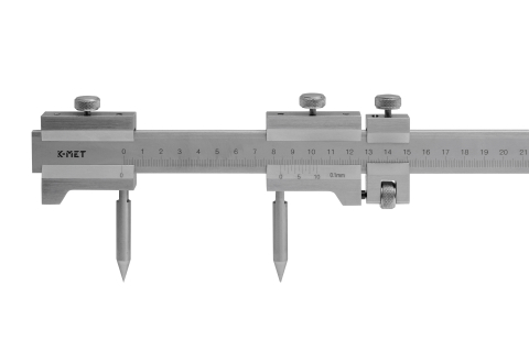 Sublere - Subler mecanic K-MET 500 mm cu varfuri ac, gradatie 0,1 mm, DIN 862