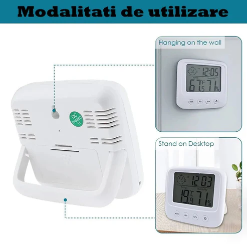 Termometru Higrometru digital CX0828S temperatura -10°C la +70°C, umiditate 10% la 99% RH, data, ora, alarma [2]
