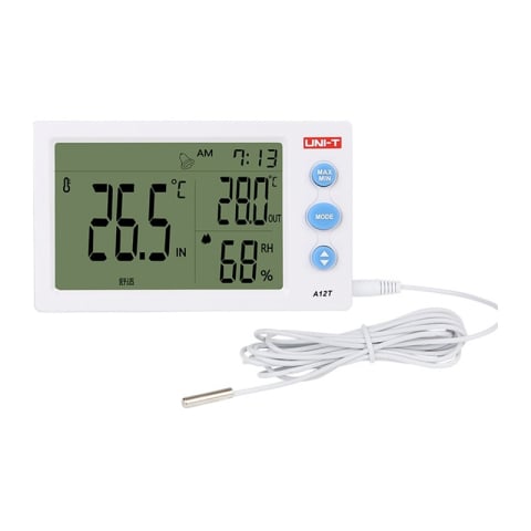 Aparate de Masura si Control - Termohigrometru digital UNI-T A12T cu sonda externa si Certificat de Etalonare ISO17025 inclus