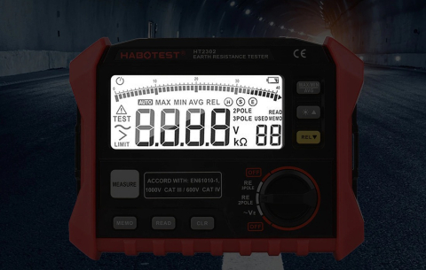 Tester rezistenta la impamantare HT2302 HABOTEST 0-4.00 kΩ cu Certificat de Etalonare ISO9001 inclus [3]
