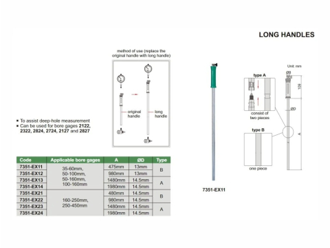 Tija de prelungire pentru truse alezaj INSIZE diametru 13mm, lungime 980 mm [1]