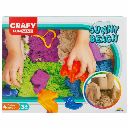 Jucării - Set nisip creativ cu 13 forme și lădiță de joacă