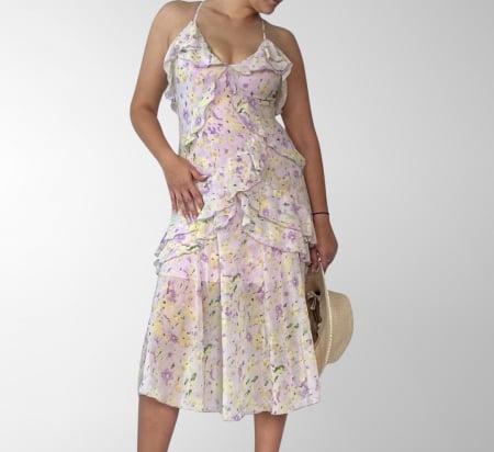 Rochii lungi - Rochie cu volane