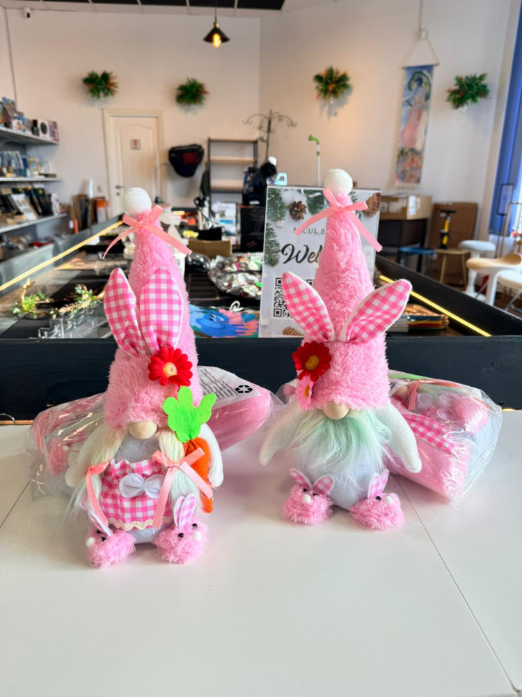 Set 2 gnomi de Paște din pluș, decor de primăvară [2]