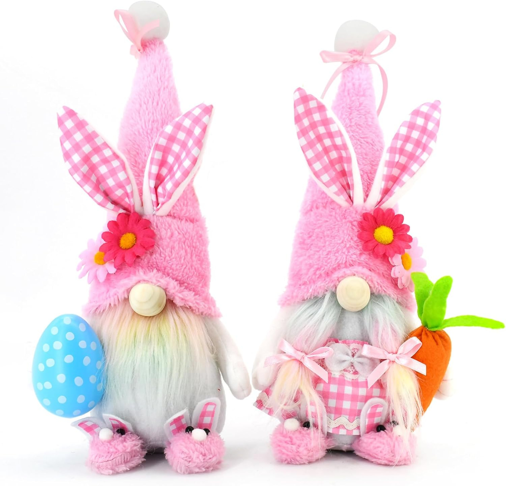 Set 2 gnomi de Paște din pluș, decor de primăvară [3]