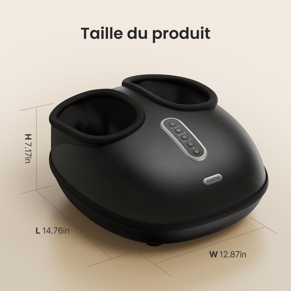 Aparat de masaj pentru picioare RENPHO Foot Massager Lite, Shiatsu, 3 moduri compresie, Încălzire, Negru [4]
