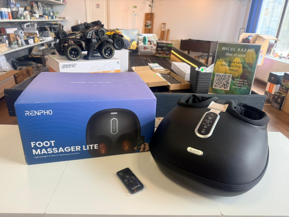Aparat de masaj pentru picioare RENPHO Foot Massager Lite, Shiatsu, 3 moduri compresie, Încălzire, Negru [2]