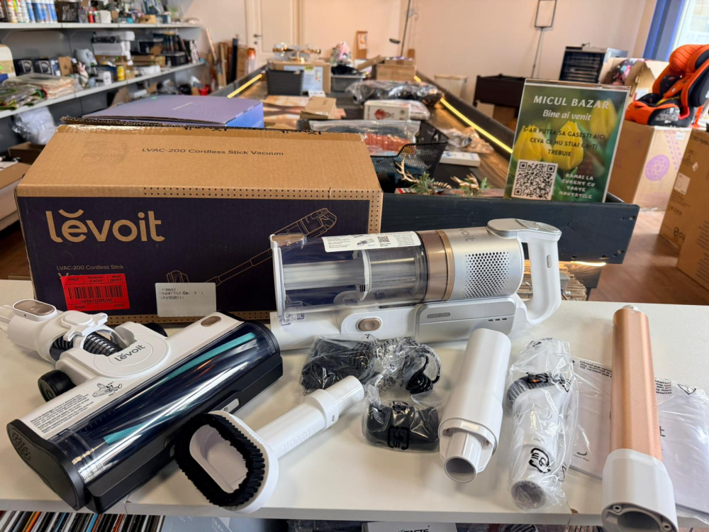 Aspirator vertical fără fir Levoit LVAC-200, 100.000 RPM, Filtrare 5 etape, Anti-încurcare, Auriu [2]