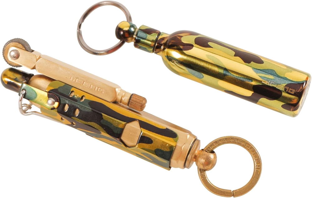 Brichetă vintage din alamă Jifeng, replică de tranșee WWI, cu combustibil, Camuflaj [3]