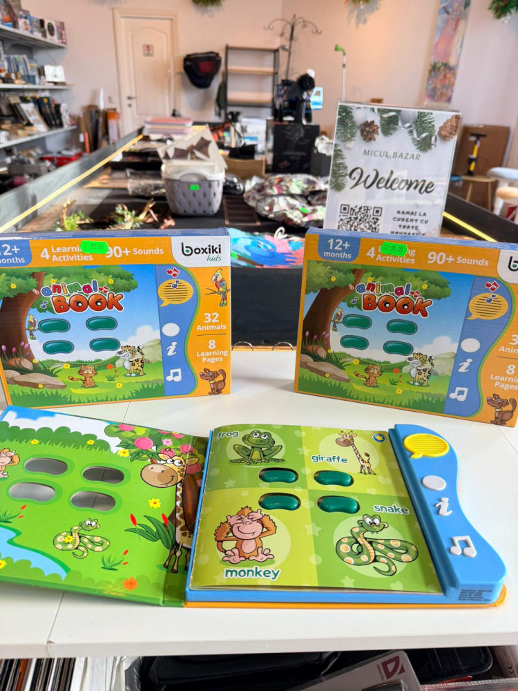 Carte educativă interactivă cu animale pentru copii 12+ luni [2]