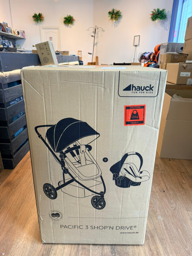 Cărucior 3 în 1 Hauck Pacific 4 Shop N Drive, Negru [2]