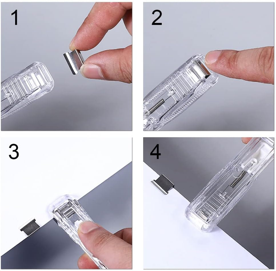 Dispenser de agrafe reutilizabil cu cleme, set 3 bucăți [5]