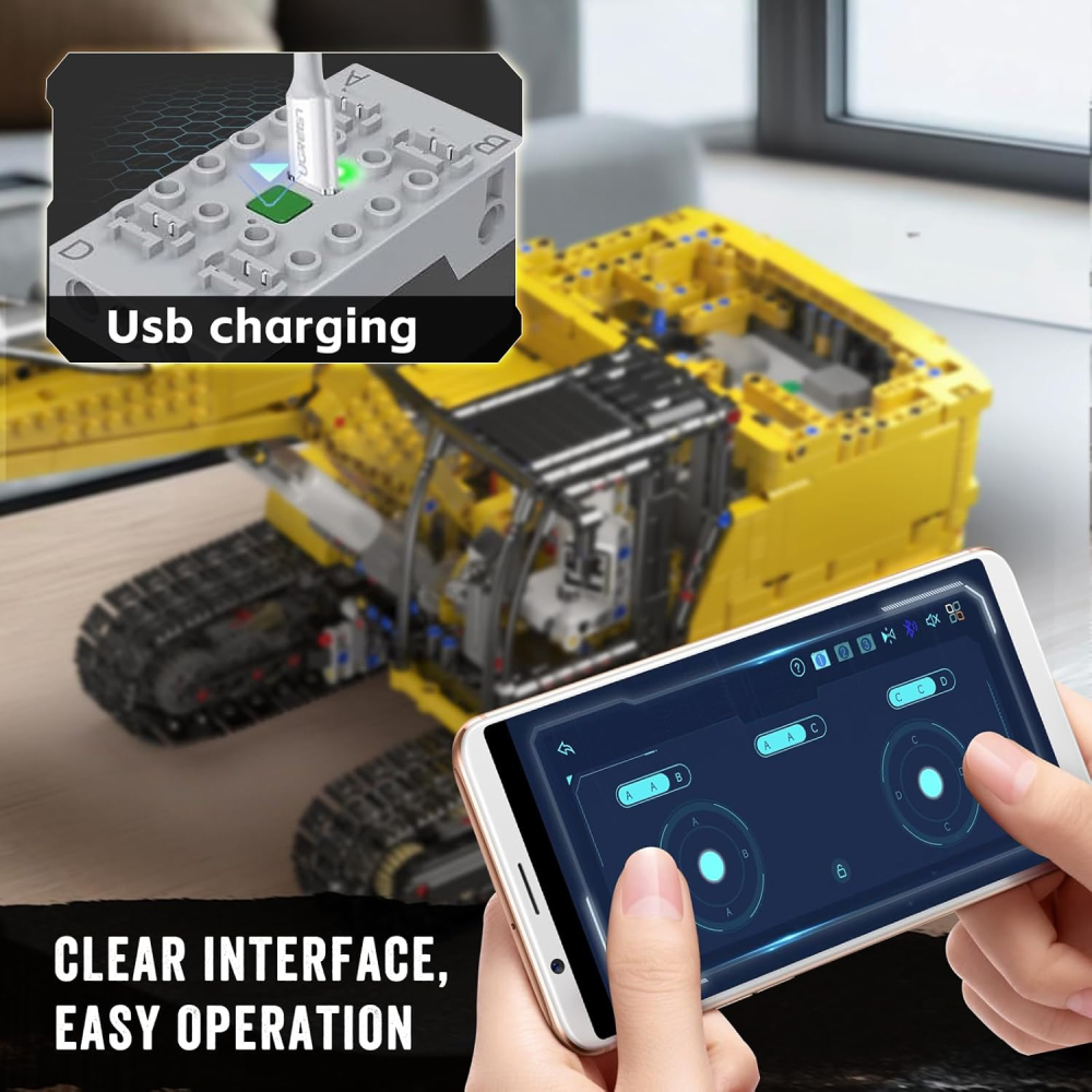 Excavator Tehnic Mould King 17006, Motorizat, Telecomandă & App, 2169 piese [5]