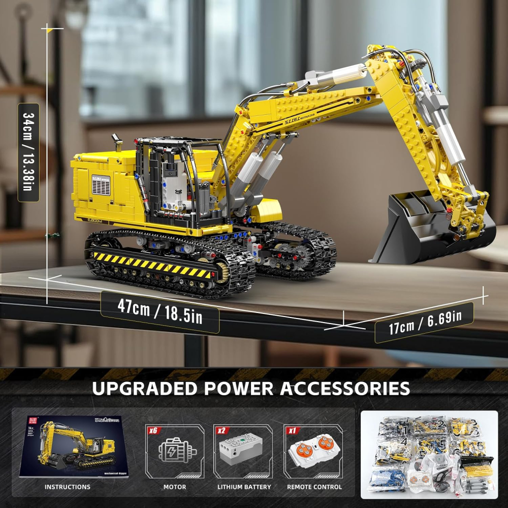 Excavator Tehnic Mould King 17006, Motorizat, Telecomandă & App, 2169 piese [4]