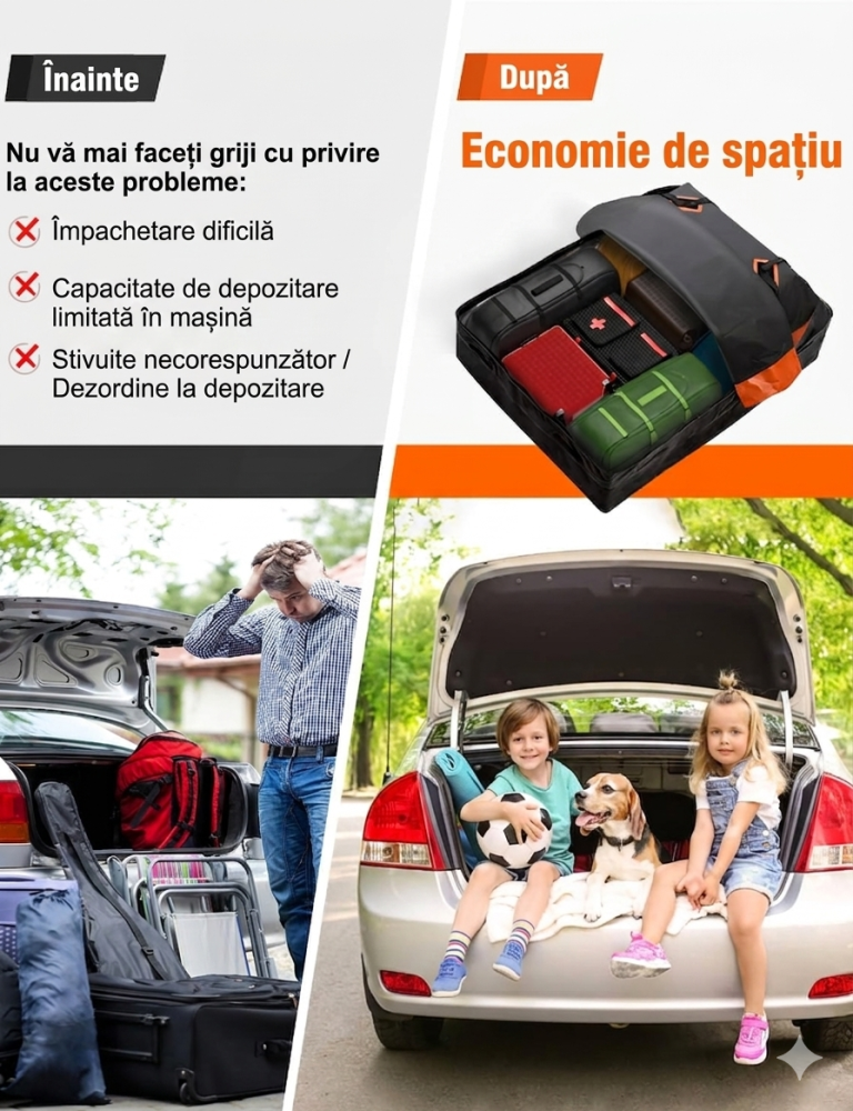 FIVKLEMNZ Portbagaj auto tip geanta impermeabila cu prindere universala – pliabila, cu husa [4]