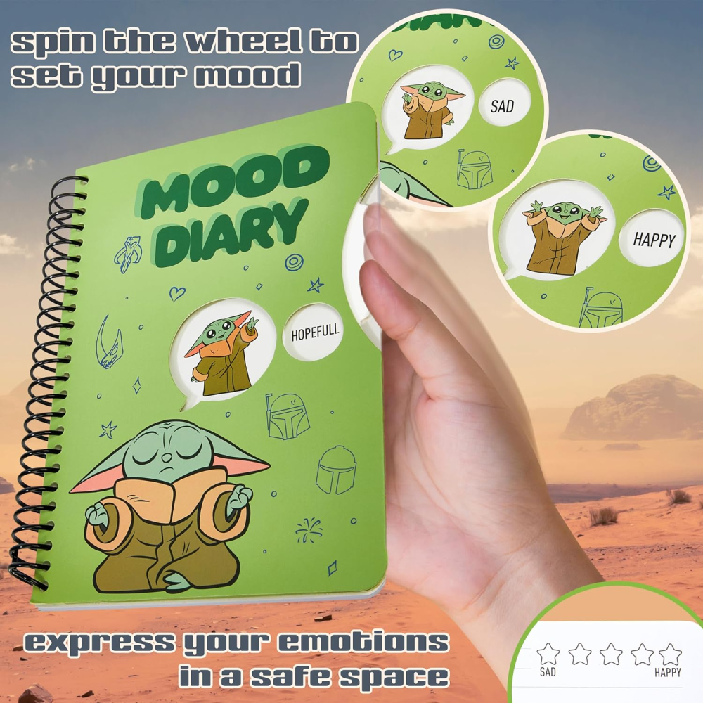 Jurnal Mood Diary cu pix Star Wars Grogu The Mandalorian [4]