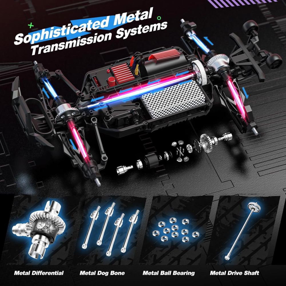 Mașină cu telecomandă DEERC 1:14 Off-Road 4WD, până la 40 km/h [8]