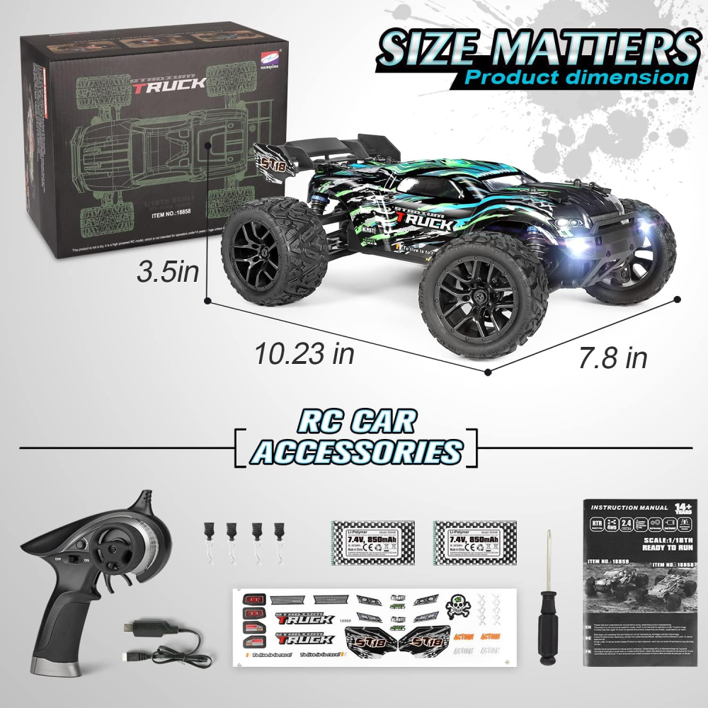 Mașină cu telecomandă HAIBOXING Stadium Truck 1:18, 4WD, 36+ km/h, Waterproof, Hobby Grade [5]