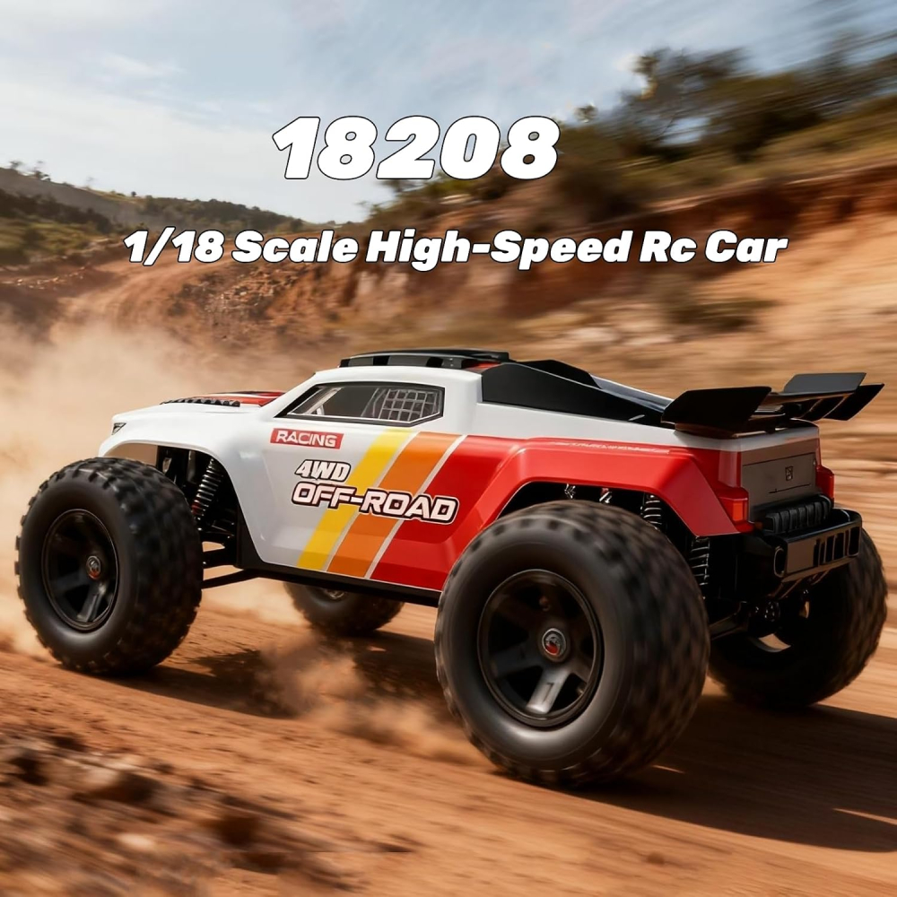 Mașină cu telecomandă MJX Hyper Go 18208 Monster Truck, scara 1/18, 4WD, 30 km/h, 2 caroserii, 2 acumulatori LiPo 2S, RTR [10]