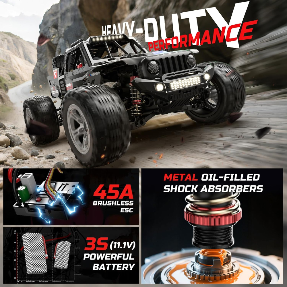 Mașină cu telecomandă off-road DEERC 207E Brushless 1:10, 4WD, 55 km/h [9]