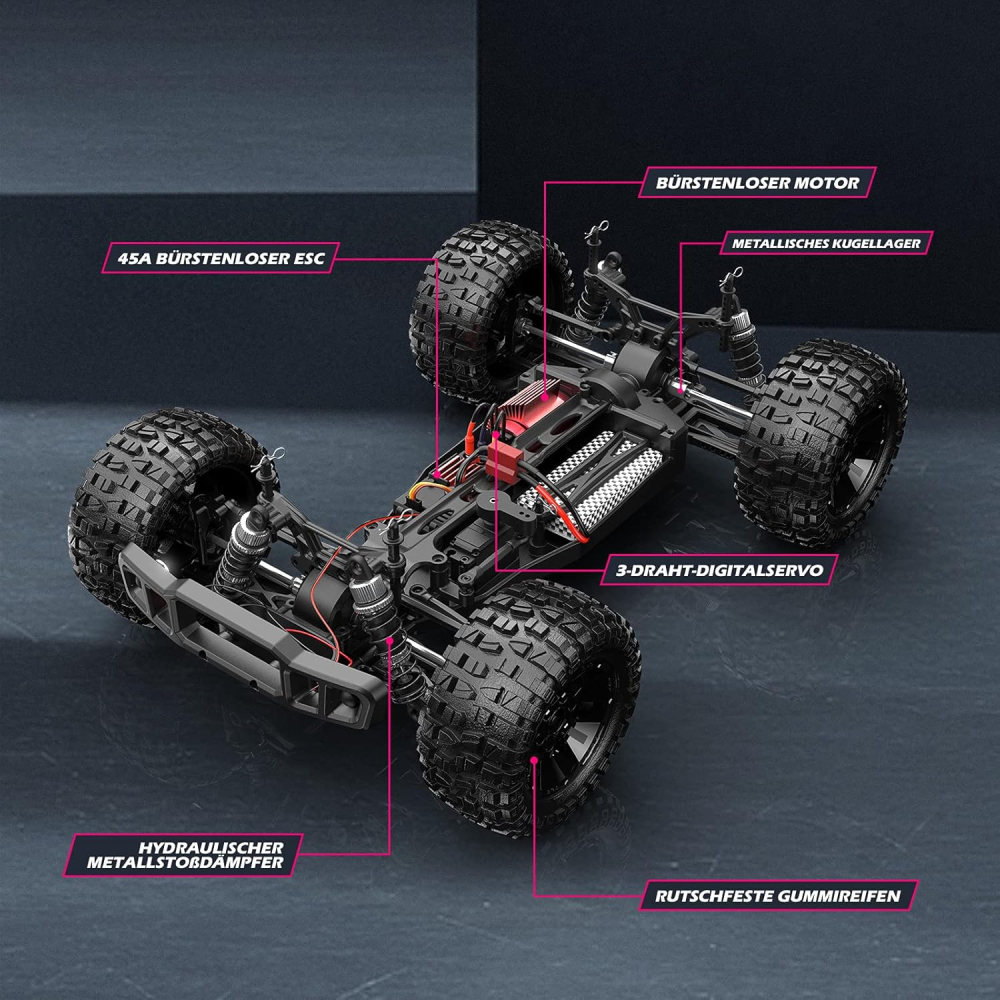 Mașină cu telecomandă DEERC 200E, 4WD, scara 1:10 [5]