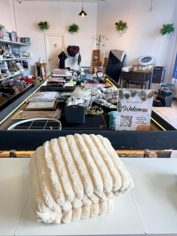 Pătură groasă din flanelă tip cașmir, Luofanfei, 160x200 cm [2]