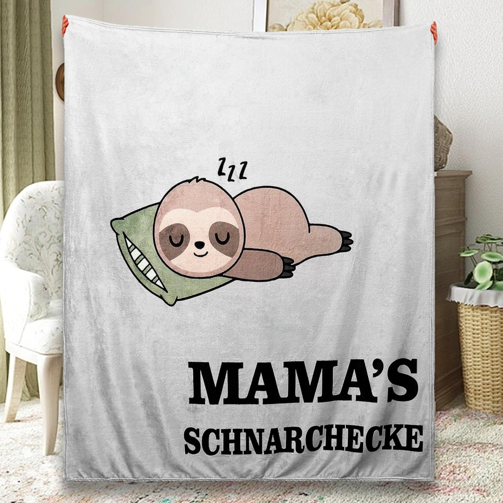 Pătură pufoasă cadou pentru mamă „Mama's Schnarcheck”, flanelă premium, 130 x 150 cm [6]