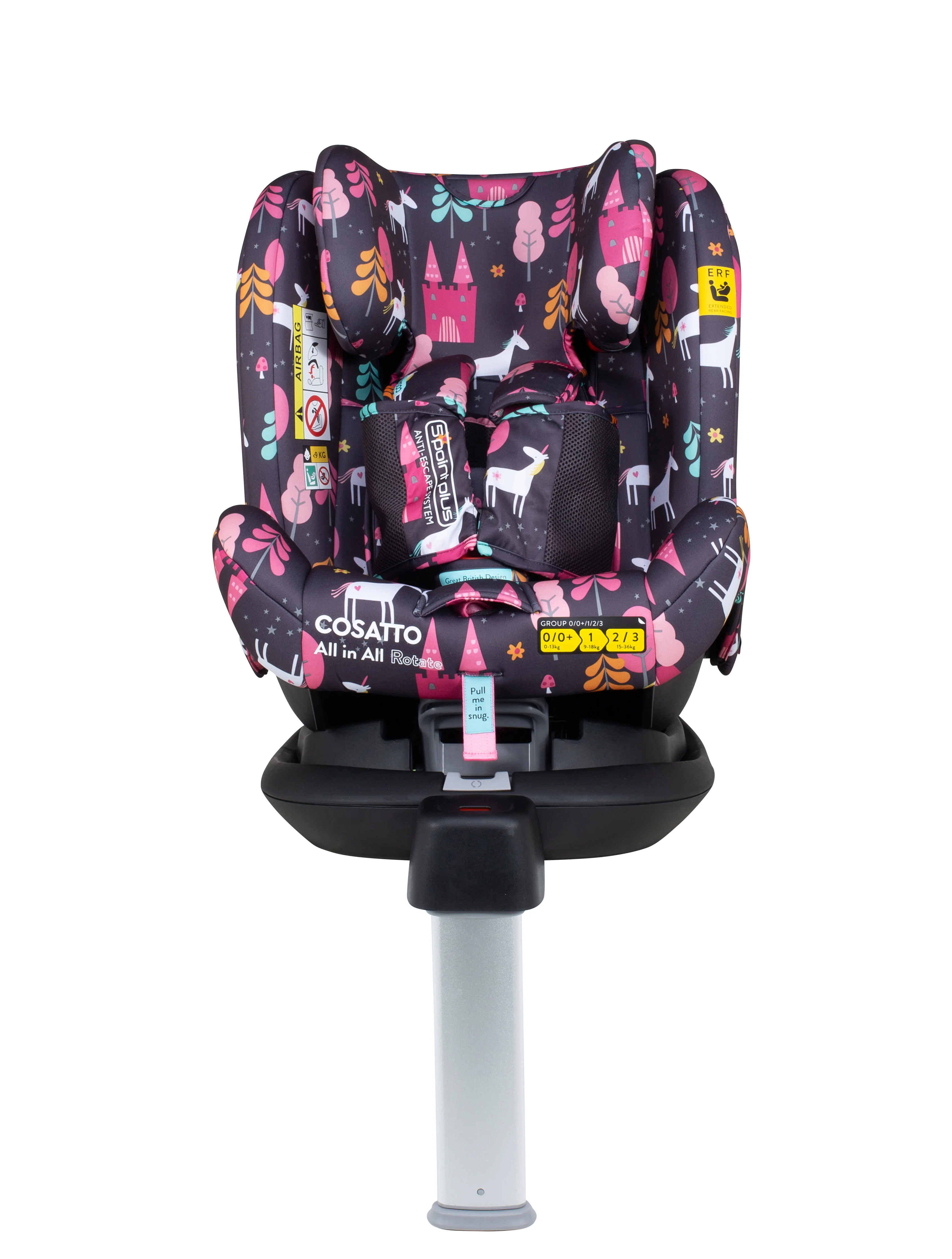 Scaun auto rotativ Cosatto All in All Rotate Group 0+/1/2/3, 0-36 kg, Unicorn Land, ISOFIX [9]