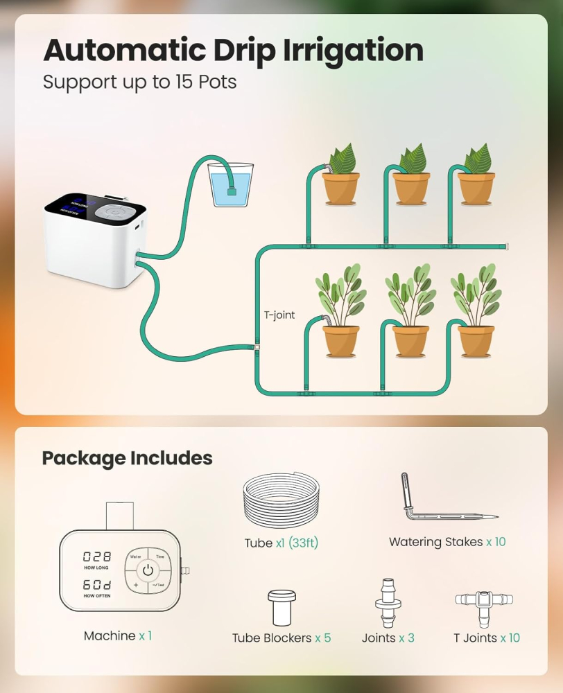 Sistem de irigare automat pentru plante Kollea, programabil, cu picurare [3]