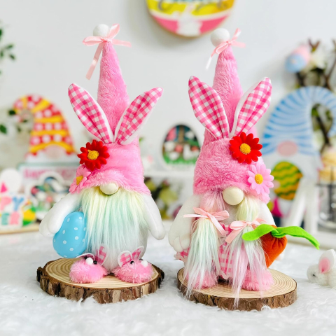 Set 2 gnomi de Paște din pluș, decor de primăvară [6]