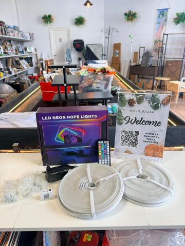 Bandă LED Neon flexibilă RGB cu telecomandă, 36 metri, IP65 [1]