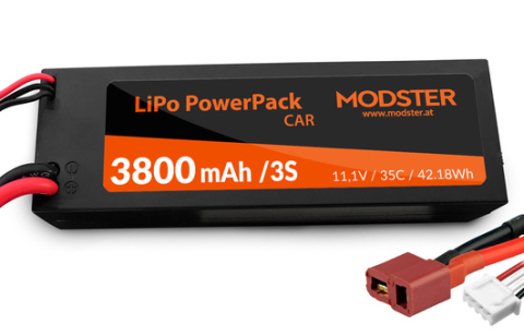 Piese și Accesorii RC - Acumulator LiPo MODSTER PowerPack CAR 3S (11.1V), capacitate 3800 mAh, 35C, mufă T-Plug (Deans)