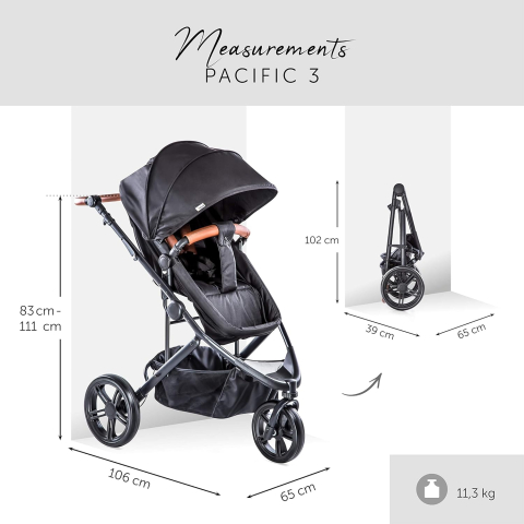 Cărucior 3 în 1 Hauck Pacific 4 Shop N Drive, Negru [2]