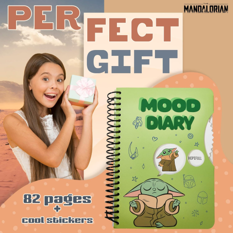 Jurnal Mood Diary cu pix Star Wars Grogu The Mandalorian [5]