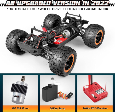 Mașină cu telecomandă HAIBOXING Monster Truck 1:16, 4WD, 36 km/h, Waterproof, All-Terrain [7]