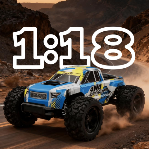 Mașină cu telecomandă MJX Hyper Go 18208 Monster Truck, scara 1/18, 4WD, 30 km/h, 2 caroserii, 2 acumulatori LiPo 2S, RTR [7]