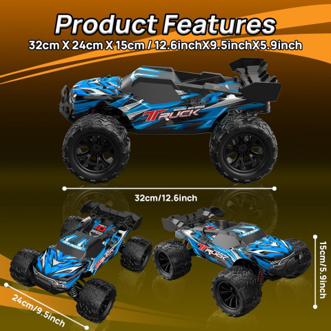 Mașină cu telecomandă off-road Monster Truck 4x4, scara 1:16, 40 km/h [7]