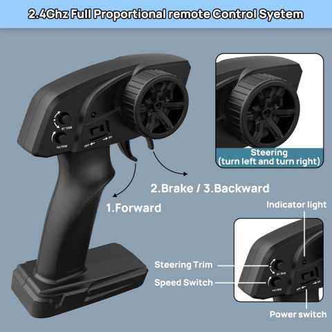 Mașină cu telecomandă off-road Monster Truck 4x4, scara 1:16, 40 km/h [5]