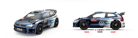 Mașină RC cu telecomandă MJX Hyper GO Volkswagen Polo R WRC Rally/Drift, scara 1:14, 4x4, motor fără perii, 43 km/h (2S) [7]