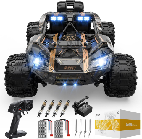 Mașină RC DEERC 9005E Desert Truck 1:14, 4WD Off-Road, 40 km/h, faruri LED, 2 baterii [2]