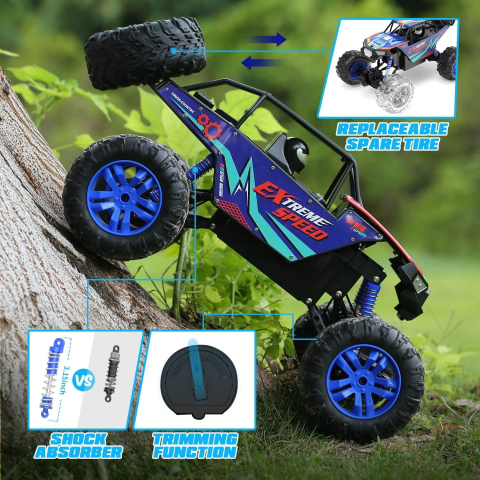 Mașină RC DEERC DE60 Giant Crawler, scară 1:8, 4WD, carcasă aliaj, 2 baterii, 80 min [4]
