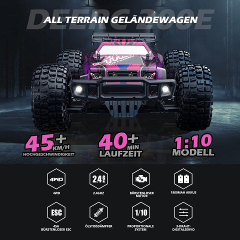 Mașină cu telecomandă DEERC 200E, 4WD, scara 1:10 [3]