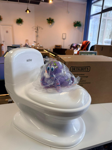 Oliță realistă Nuby Dr. Talbot's My Real Potty, sunet de spălare, compartiment depozitare, jucărie caracatiță [3]