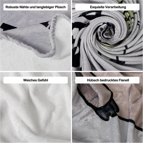 Pătură pufoasă cadou pentru mamă „Mama's Schnarcheck”, flanelă premium, 130 x 150 cm [3]