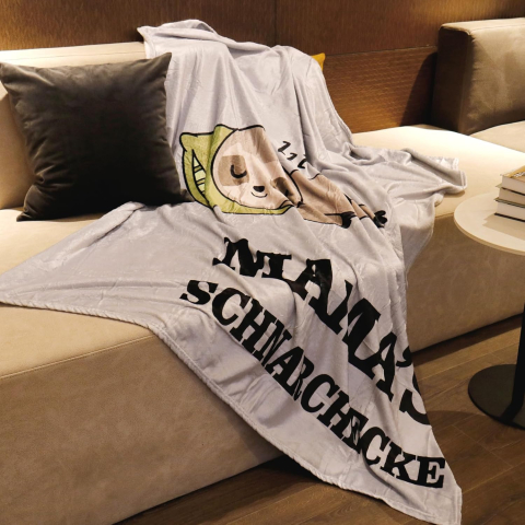 Pătură pufoasă cadou pentru mamă „Mama's Schnarcheck”, flanelă premium, 130 x 150 cm [2]