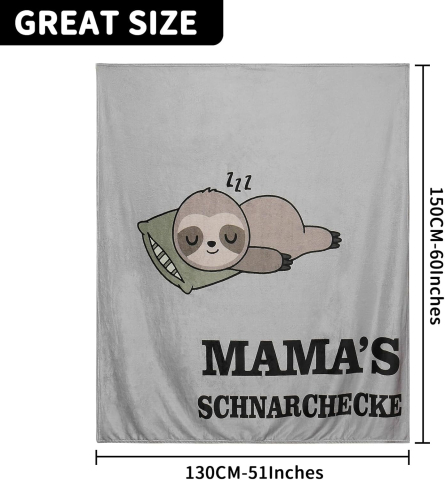 Pătură pufoasă cadou pentru mamă „Mama's Schnarcheck”, flanelă premium, 130 x 150 cm [4]