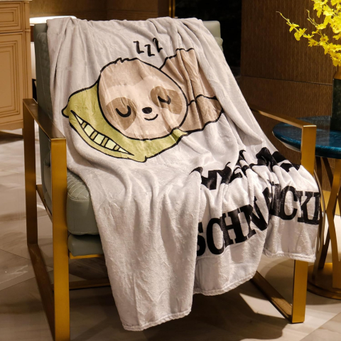 Lenjerii de pat - Pătură pufoasă cadou pentru mamă „Mama's Schnarcheck”, flanelă premium, 130 x 150 cm